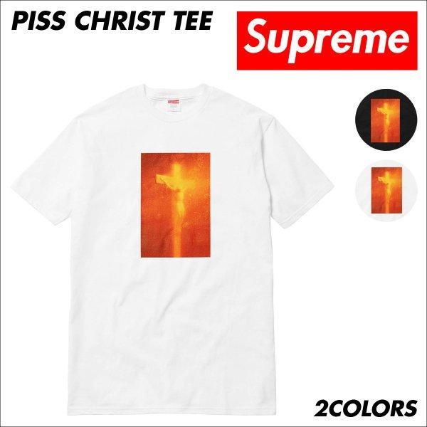 Áo phông tối cao Supreme Tay áo ngắn tay Piss Christ Tee tee tee tee tee tee tee tee tee tee trà ta áo đen: SUP01-171003-03