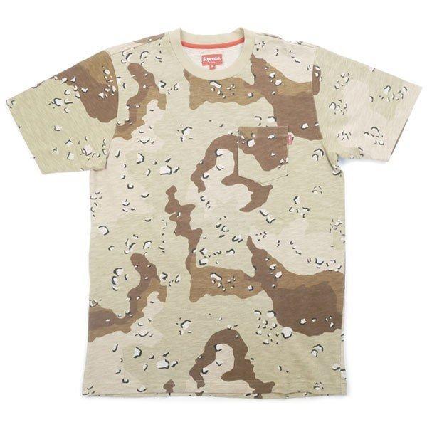 Tối cao 17SS Pocket tee sa mạc Camo Dessert Duck Mẫu Pocket t -Shirt màu be