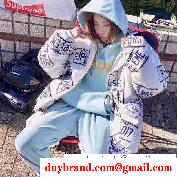 秋のお出かけに最適 supreme 17fw license plate puffy jacket supreme シュプリーム 多色可選 超人気