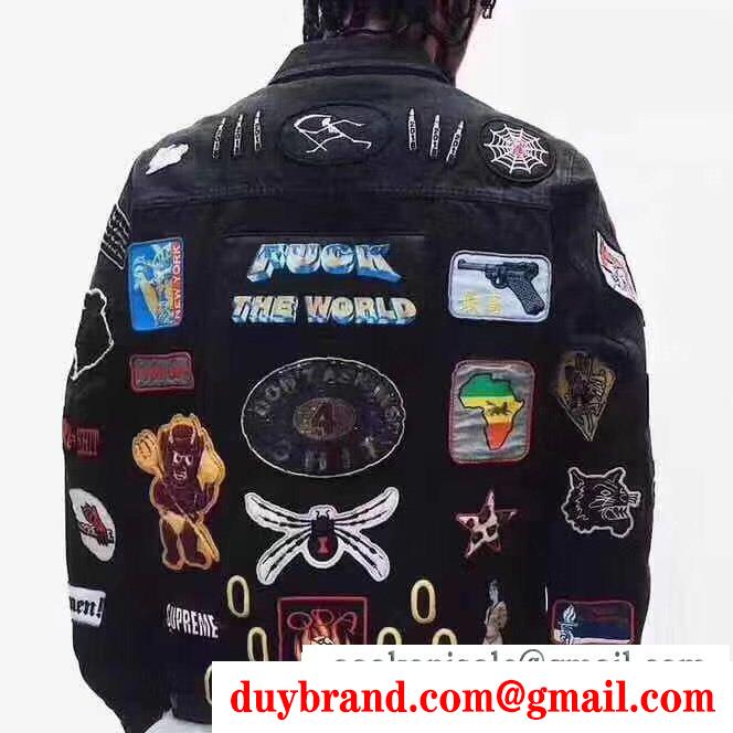 デニムジャケット シュプリーム supreme 高品質で綺麗 supreme patches denim trucker jacket