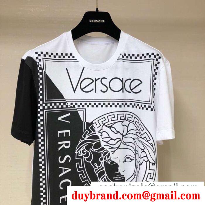 VERSACE ヴェルサーチ 半袖tシャツ 2色可選 セール価格でお得 新作 海外よりお届け 限定品