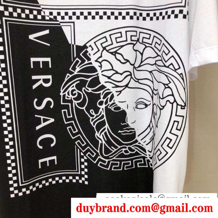 VERSACE ヴェルサーチ 半袖tシャツ 2色可選 セール価格でお得 新作 海外よりお届け 限定品