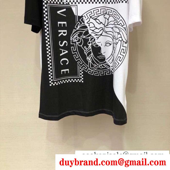 VERSACE ヴェルサーチ 半袖tシャツ 2色可選 セール価格でお得 新作 海外よりお届け 限定品