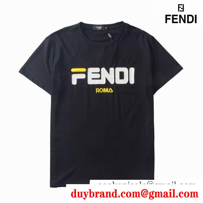 大人OK★FENDI×FILAコラボ 2019SS★ロゴ入Tシャツ★2色★10~14Y39686081フェンディ コピー黒白吸水速乾生地