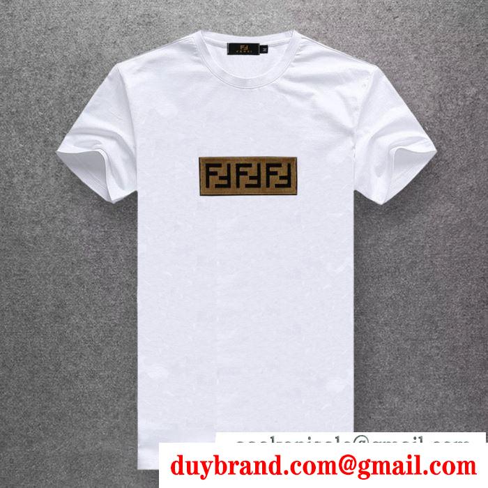 VIPSALE◆関税込 FENDI メンズ ブラウン ジャガード 半袖Tシャツ41887352フェンディ t シャツ コピー１０色展開