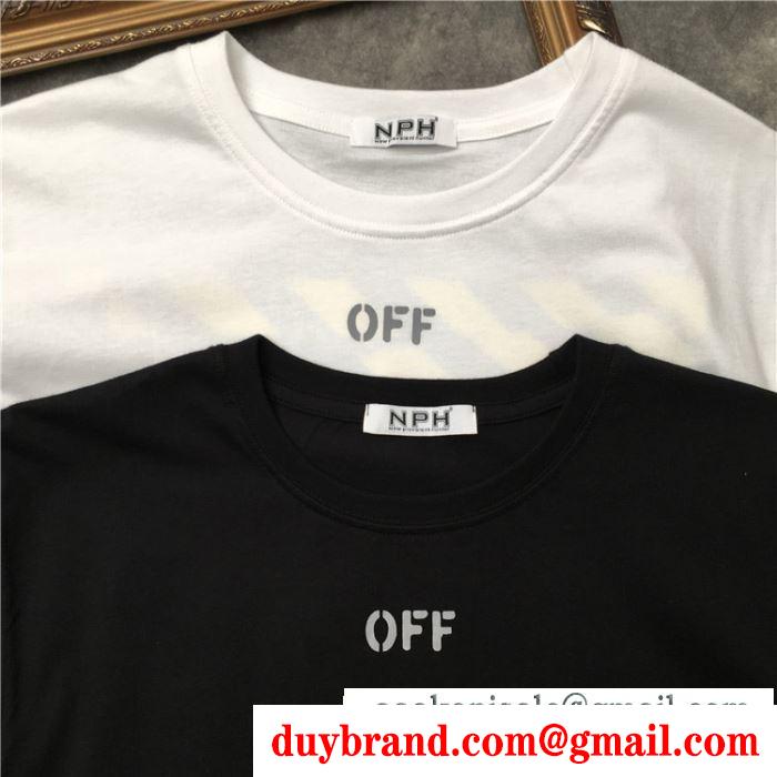 半袖Tシャツ 2色可選 男女兼用 off-white オフホワイト 春夏爽やかな新作が流行り 2019人気がますます人気