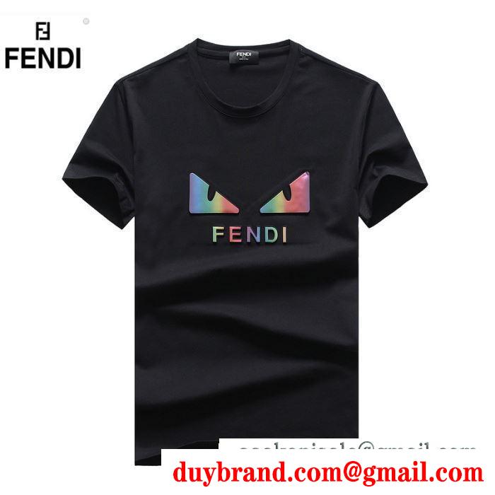 新作入荷本物保証コットンプリントｔシャツ流行りシンプル優しい黒白赤色グレーFENDIフェンディ スーパー コピー