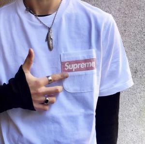 Logo Tee Tee Box Tee Tee Tee Tee Tee Tee Classive/Tay áo ngắn 2 màu dễ dàng để chọn Color_Supreme Supreme_ Thương hiệu giá rẻ (lớn nhất )