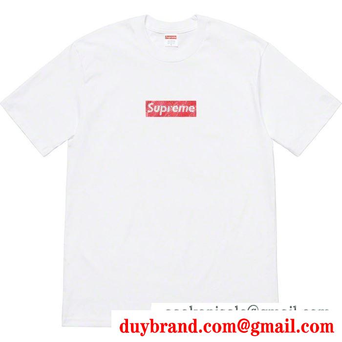 ファッション感が急上昇！ supreme swarovski box logo tee tシャツ/半袖 3色可選 夏らしい季節感