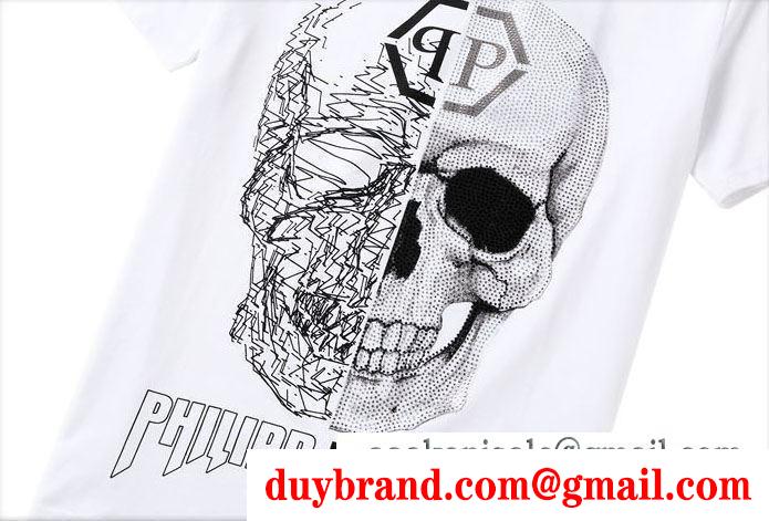 半袖Tシャツ 大人のため上品  フィリッププレイン PHILIPP PLEIN  2019年トレンド情報  抜群なブランドプリント