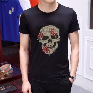 Philip Prane Philipp Plein Wear Wear T -shirts/Short Sleeve 2 Màu thứ 2 phổ biến thứ 2 2019 Mới nhất_Pripprain Philipp Plein_ Thương hiệu giá rẻ (Lớp lớn nhất của )