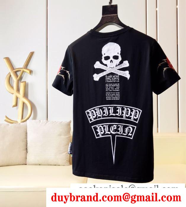 カジュアルスタイルを軽快に philipp plein tシャツ/半袖2019春夏は人気定番 2色可選フィリッププレイン