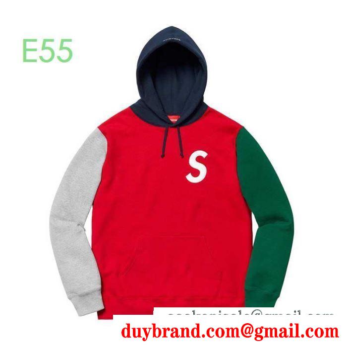 Supreme 19aw s logo colorblocked hooded sweatshirt 3色可選 ナチュラルコーデに使いやすい