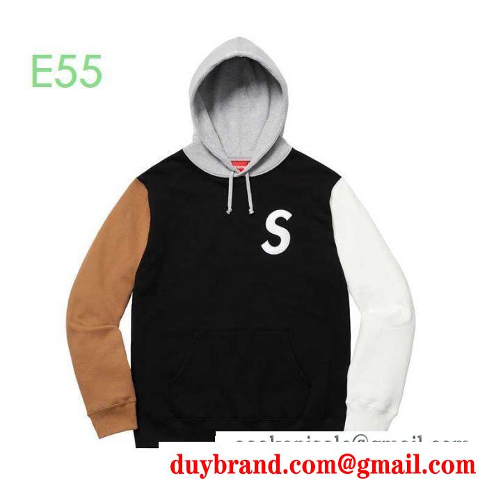 Supreme 19aw s logo colorblocked hooded sweatshirt 3色可選 ナチュラルコーデに使いやすい