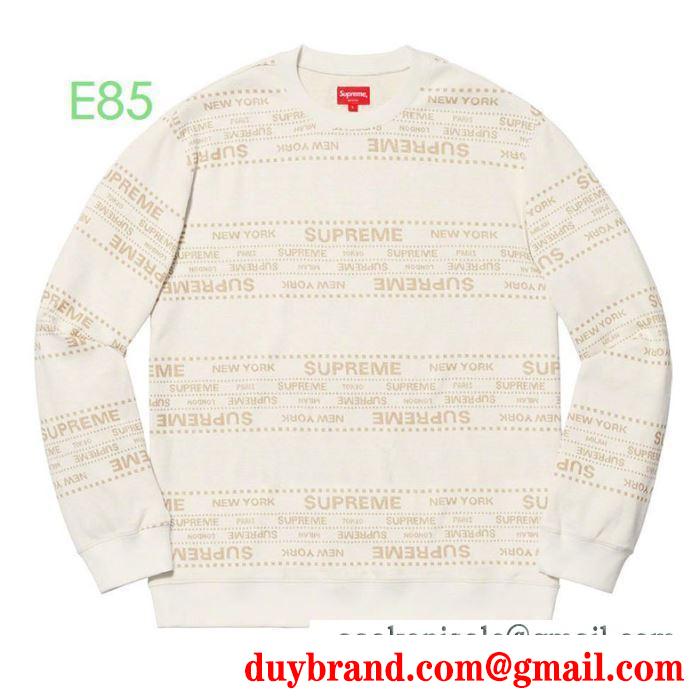 程よい抜け感を演出 supreme 19aw metallic jacquard crewneck 3色可選 プルオーバーパーカー