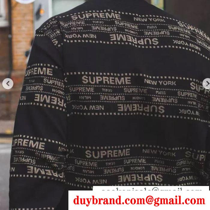 程よい抜け感を演出 supreme 19aw metallic jacquard crewneck 3色可選 プルオーバーパーカー