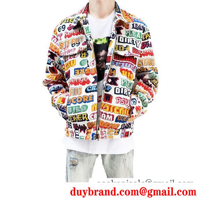 ブルゾン 気になる2019年秋のファッション supreme x hysteric glamour textwork jacket 冬のマストアイテム 2色可選