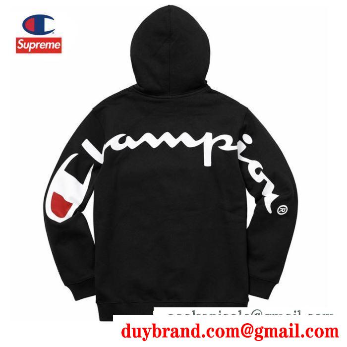 防寒とおしゃれを両立させるコーデ supreme x champion 19aw hooded sweatshirt 4色可選 パーカー トレンド入り確実最新コレクション