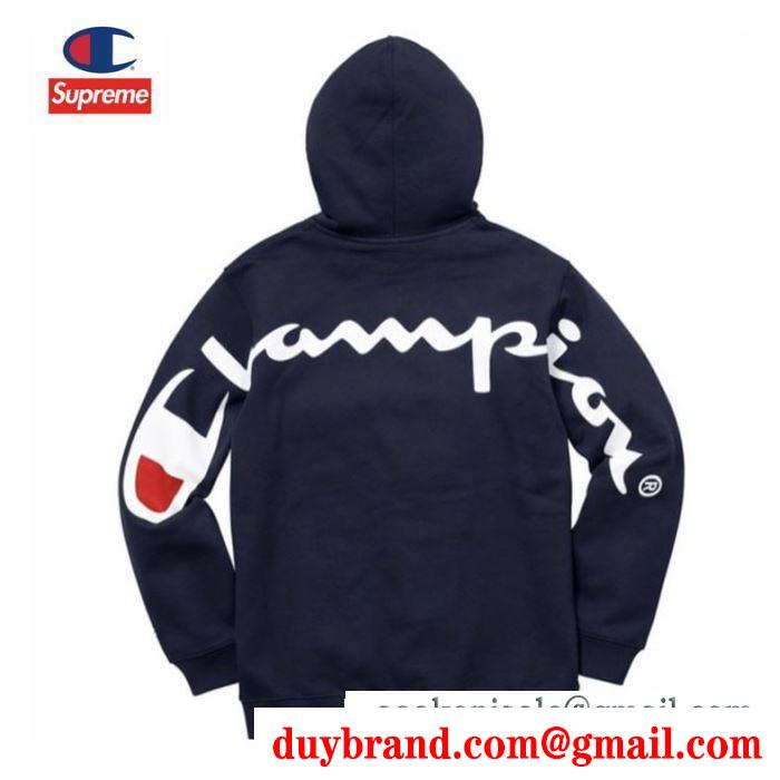 防寒とおしゃれを両立させるコーデ supreme x champion 19aw hooded sweatshirt 4色可選 パーカー トレンド入り確実最新コレクション