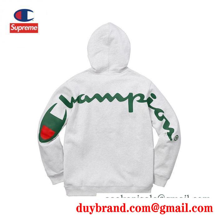 防寒とおしゃれを両立させるコーデ supreme x champion 19aw hooded sweatshirt 4色可選 パーカー トレンド入り確実最新コレクション