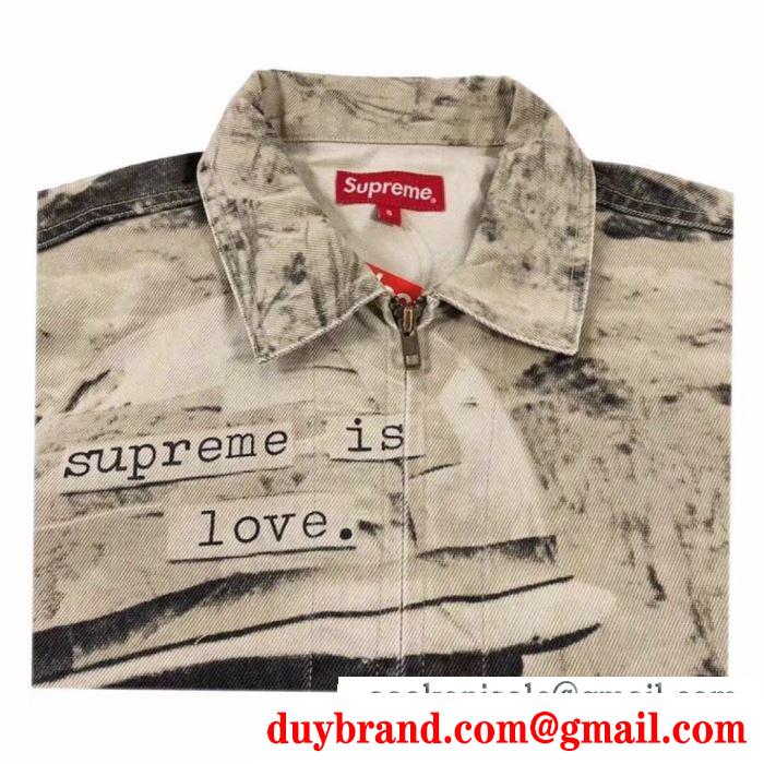 落ち着いた秋冬の雰囲気に演出 ブルゾン supreme 19fwしっかり暖かな感じ supreme is love denim work jacket