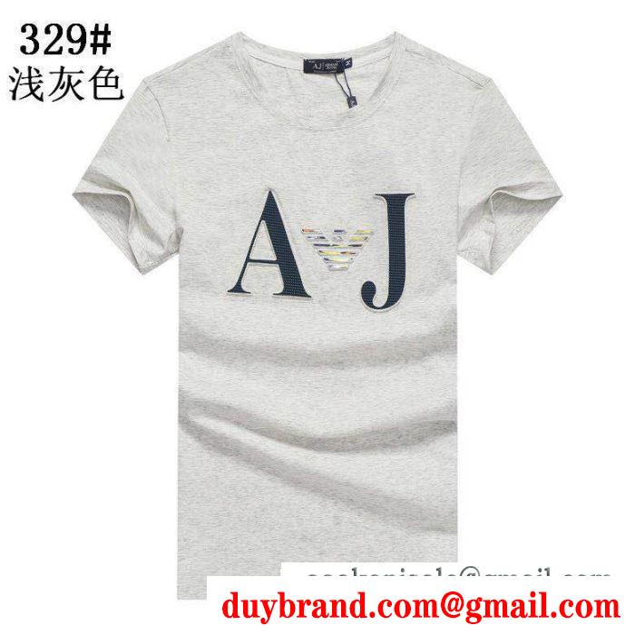 半袖Tシャツ 多色可選 ビジネスシーンに大活躍 アルマーニ ARMANI ふんわりスタイルが最適