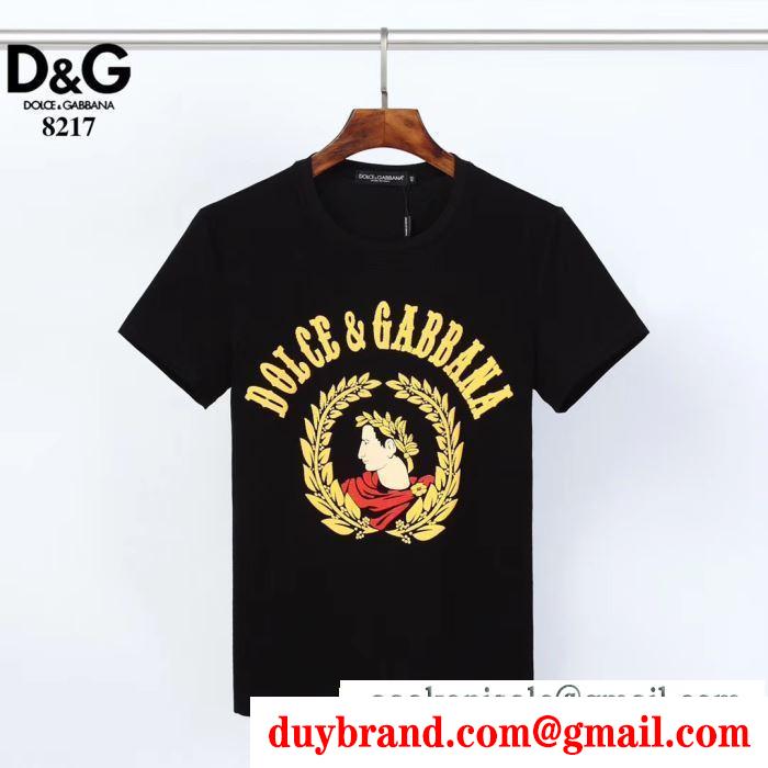 春夏ならではのコーデに  2色可選 ドルチェ＆ガッバーナ Dolce&Gabbana トレンド感を取り入れる 半袖Tシャツ