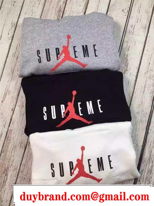 完売品　2015秋冬 Supreme x Air Jordan　耐久性ある プルオーバーパーカー 男女兼用 3色可選