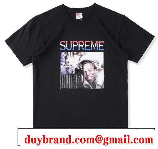 カジュアルなシュプリームＴシャツコピー SUPREME プリント半袖クールネックインナーブラック