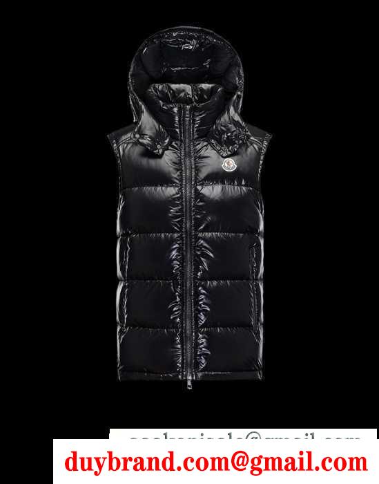 柔らかなMONCLER モンクレールダウンベストコピー 撥水加工 フード付き メンズ ブラック