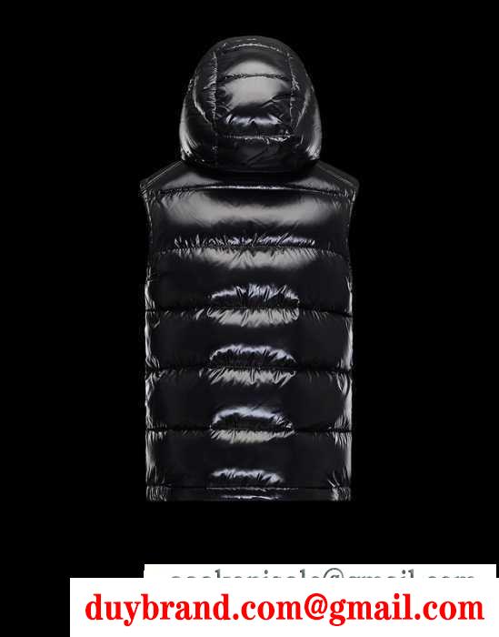 柔らかなMONCLER モンクレールダウンベストコピー 撥水加工 フード付き メンズ ブラック