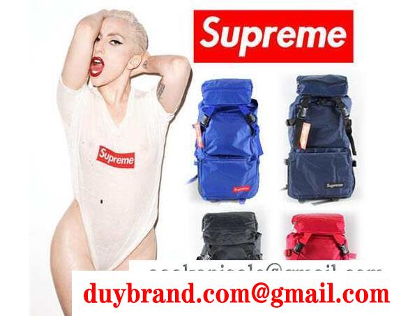 大収納力のシュプリーム、Supremeの青、黒、ネイビーと赤の4色男女兼用の旅行リュック