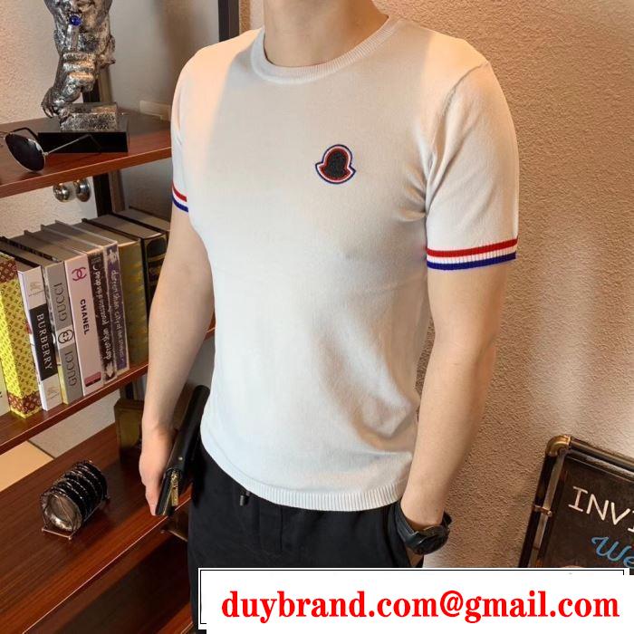 モンクレール MONCLER Tシャツ/ティーシャツ 2色可選 2019即旬な装いに シンプルながら切れ味のいい