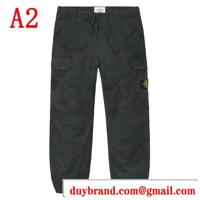 2色可選 スエットパンツ 今流行のストリート上品 Supreme 19SS Stone Island Camo Cargo Pant きちんと感をプラス