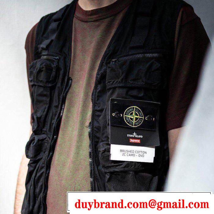 着るだけで上品なスタイル 19ss Supreme Stone Island Camo Cargo Vest さわやか夏スタイル新品