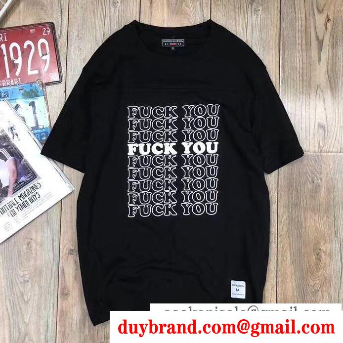 超人気タレントSUPREMEシュプリームコピー代引き 男女兼用半袖tシャツコピー fuck you英字付き ブラック ホワイト イエロー ライトブルー 