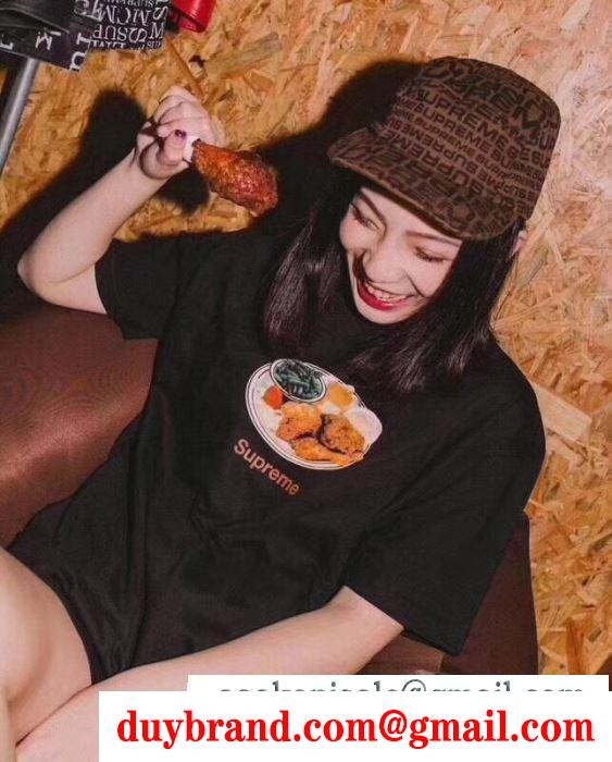 通気性、着心地がいいSUPREMEシュプリーム偽物Ｔシャツ 男女兼用半袖tシャツ 英字ロゴ付き ブラック ホワイト2色 