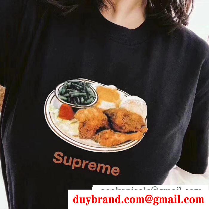 通気性、着心地がいいSUPREMEシュプリーム偽物Ｔシャツ 男女兼用半袖tシャツ 英字ロゴ付き ブラック ホワイト2色 