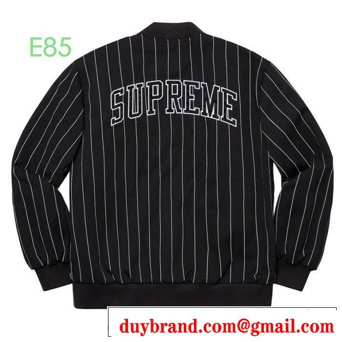 大人かわいい秋冬コーデを楽しみ  野球ウェア2019トレンドアイテム激安  2色可選  Supreme Pintripe Varsity Jacket