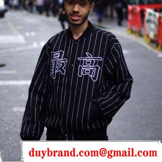 大人かわいい秋冬コーデを楽しみ  野球ウェア2019トレンドアイテム激安  2色可選  Supreme Pintripe Varsity Jacket