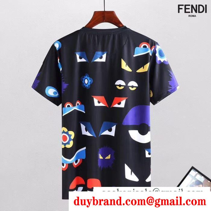 売れ筋のいいFENDIフェンディスーパーコピーのファッション図案がプリントされたメンズクルーネック半袖Tシャツ