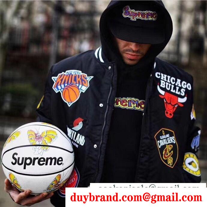 大人気SUPREMEコピーシュプリーム×NIKE 18ss nba teams warm-up jacketジャケットブラック、ブルー、ホワイト