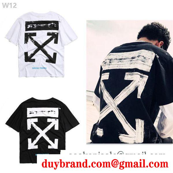 半袖Tシャツ雰囲気が違う off-white オフホワイト2色可選お洒落アイテム